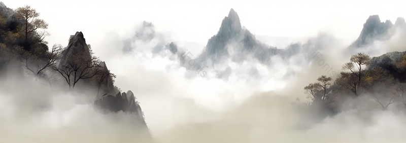 古典风格峡谷自然中国画背景,插画/手绘图,插画/手绘图库,插画/手绘图下载,插画/手绘